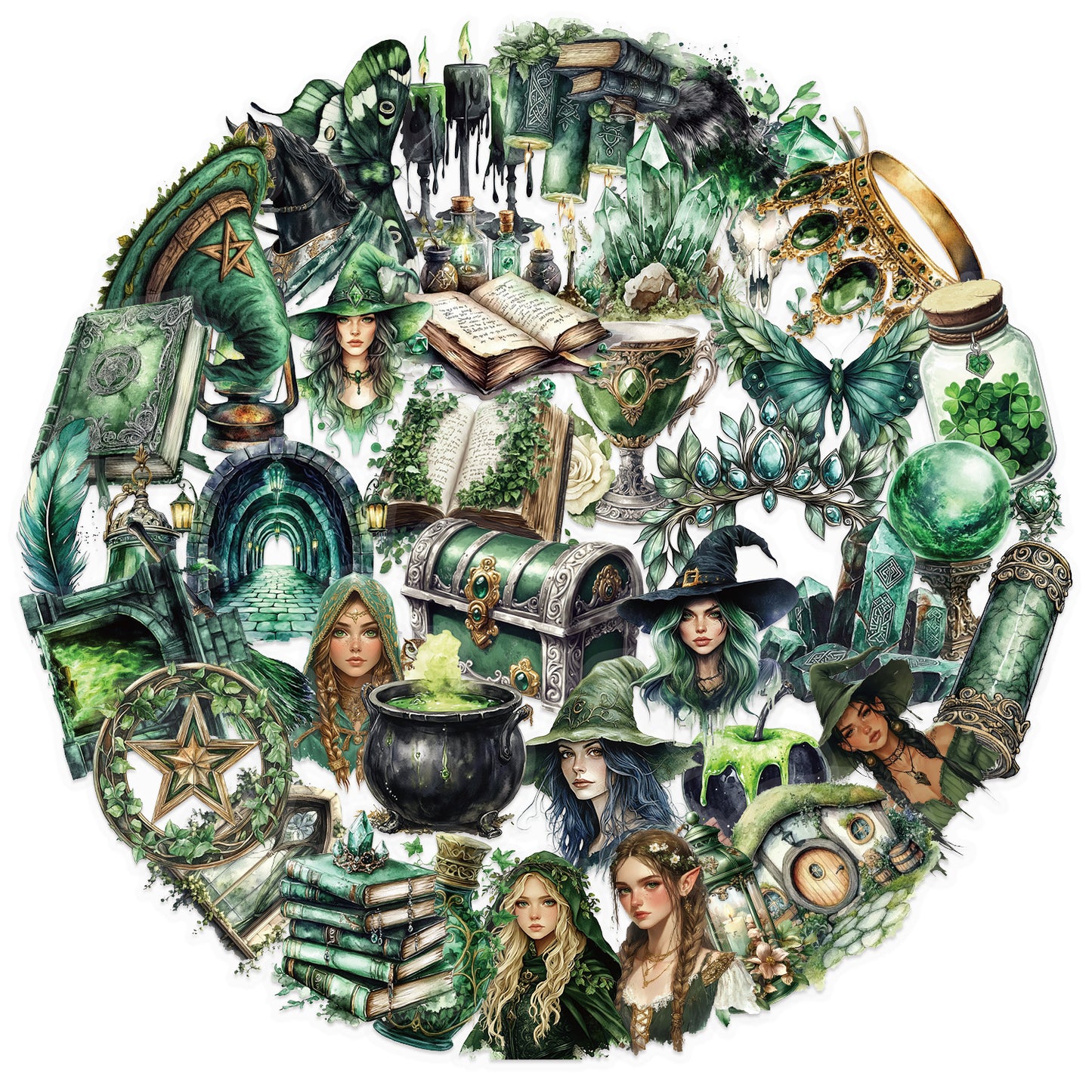 50pcs forest witch sticker pack (MLS25062103)