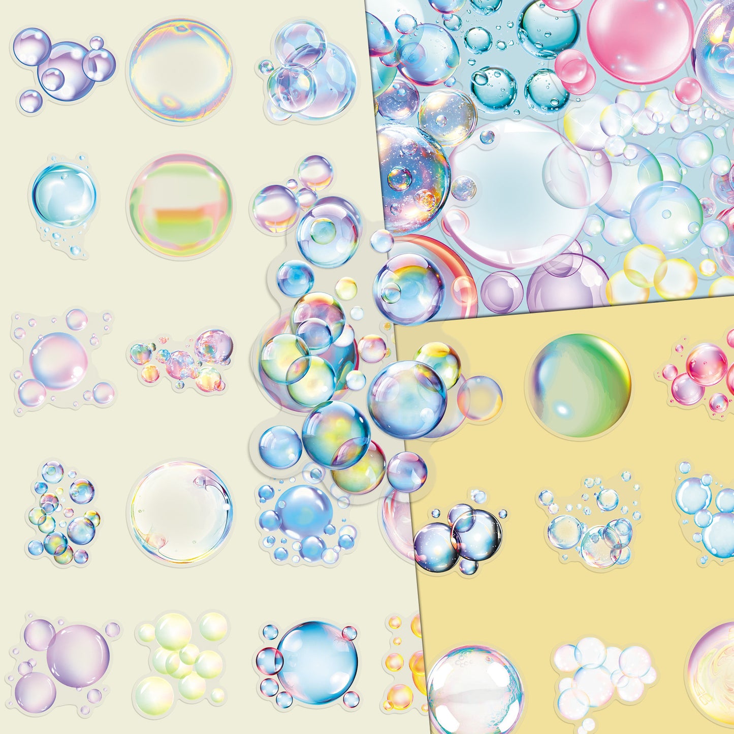 50pcs bubble PET-sticker pack (S25121504)