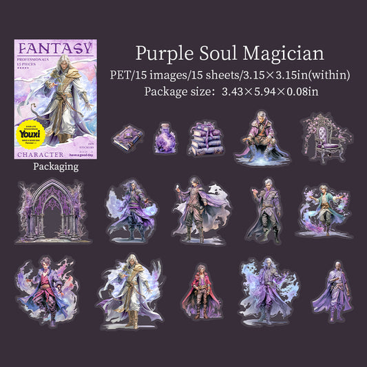15pcs FANTASY professionals PET-sticker pack (MLS25062704)
