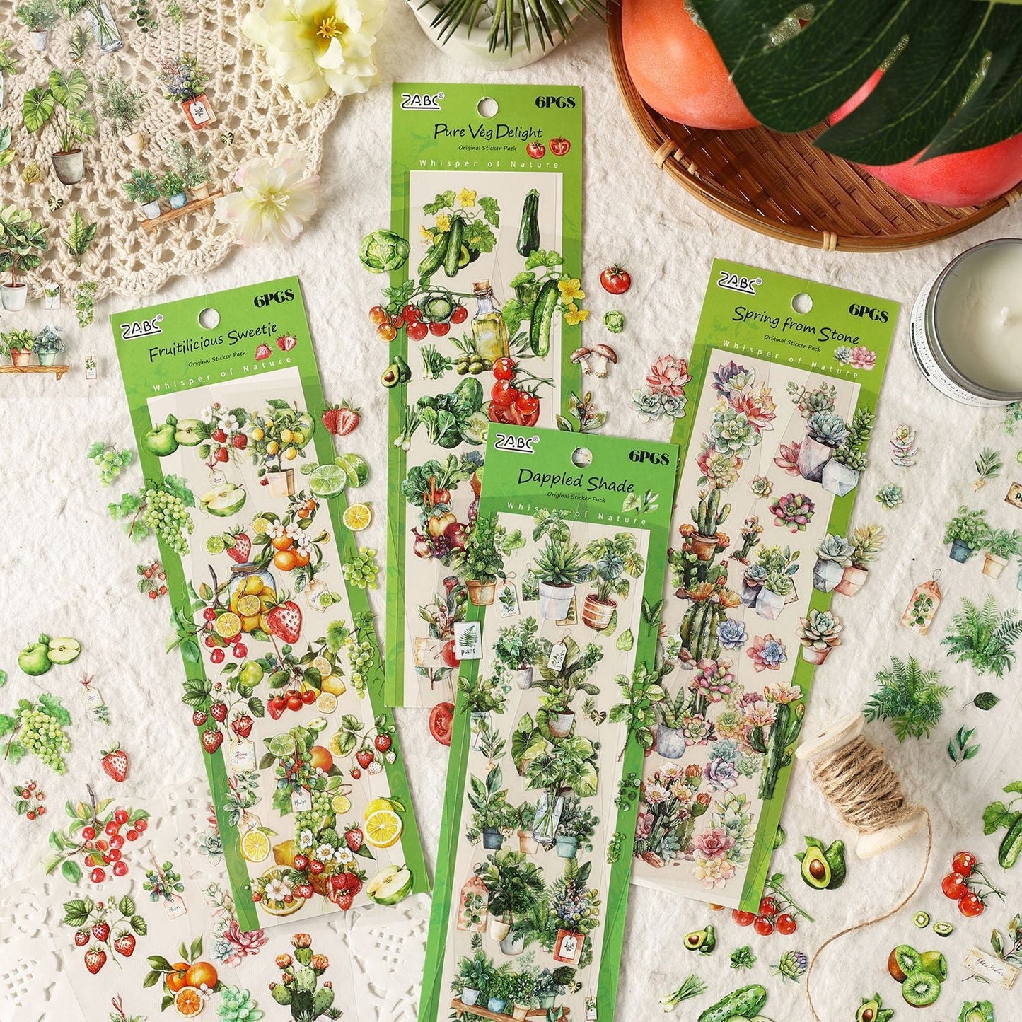 6sheets fruit plants sticker pack (S25082501)