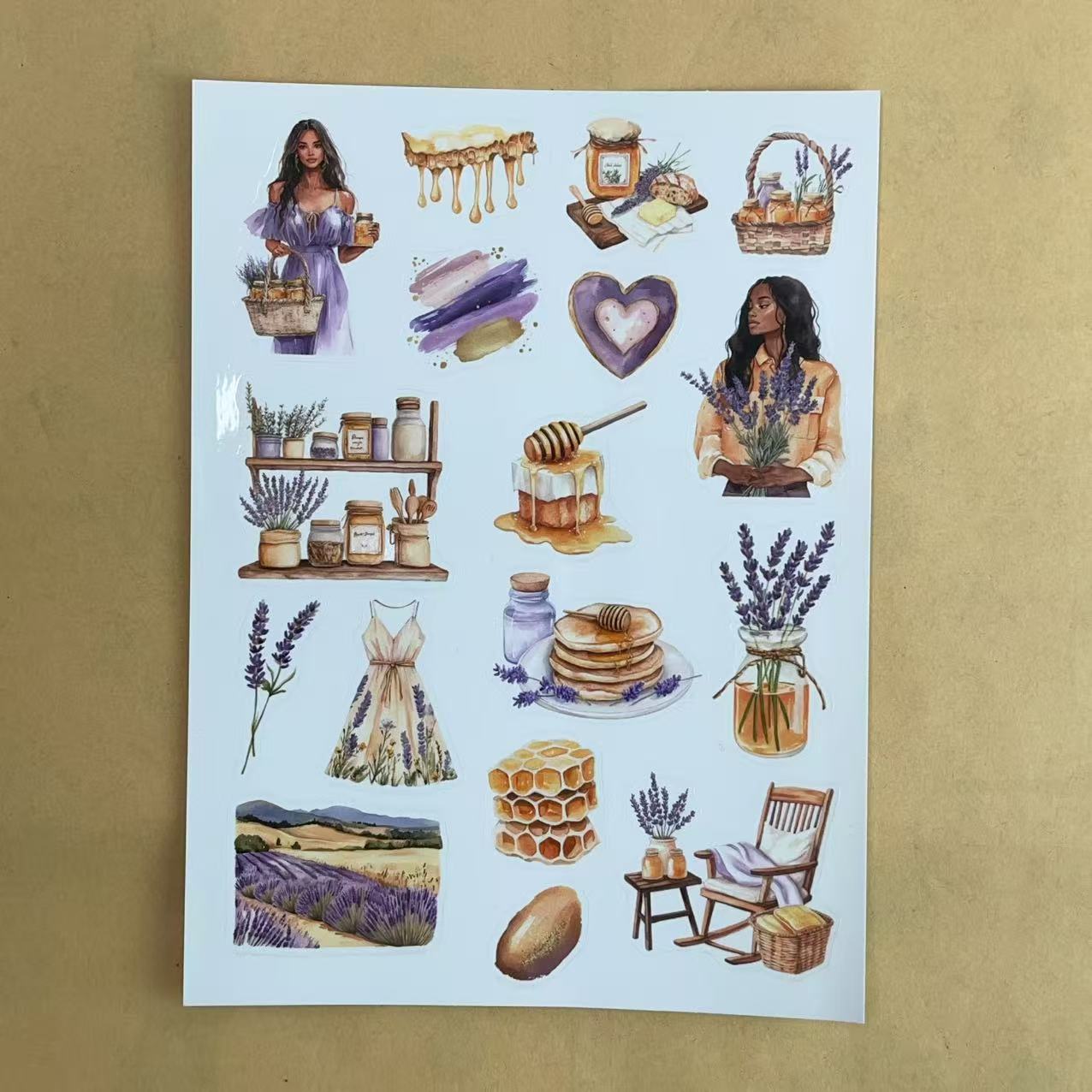 1pc A5 size honey pre-cut sticker sheet (S25112405)