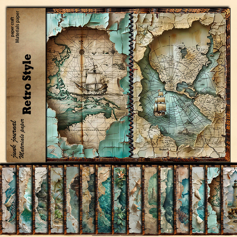 15 Stück blaues Meerespapier im A5-Format (P25101506)