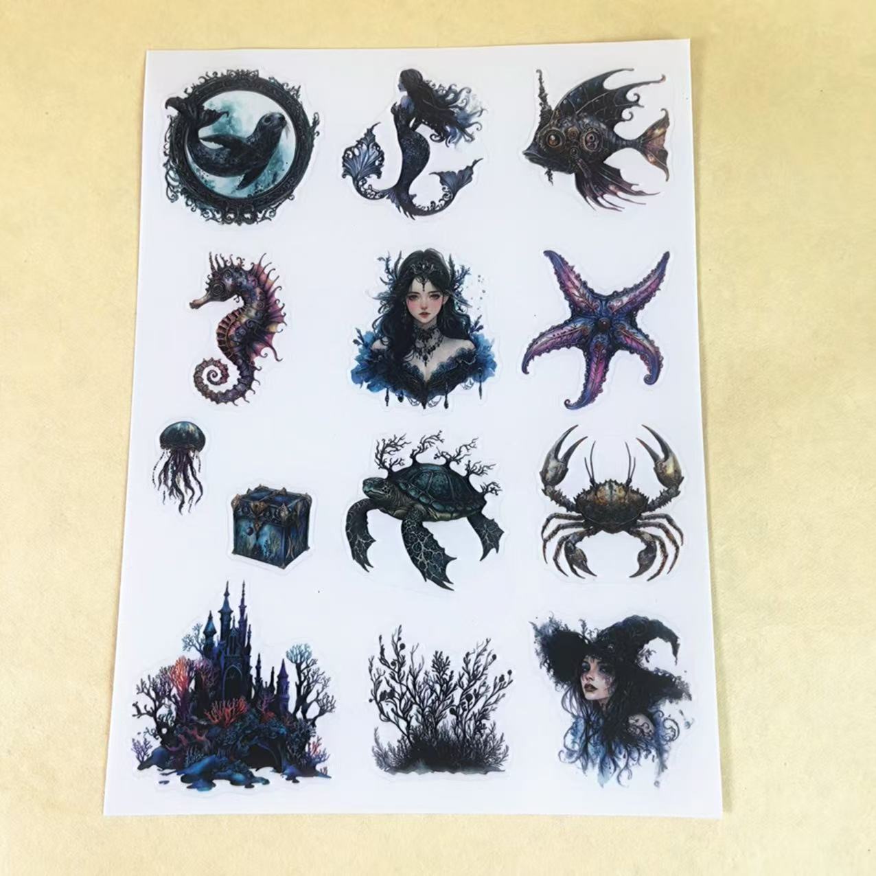 1 sheet gothic sea animal A5 PET-pre cut sticker (S25101503)