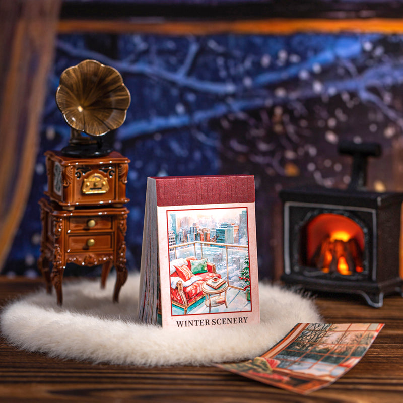 50 st mini-klistermärkesbok med vinterland (S25110614)
