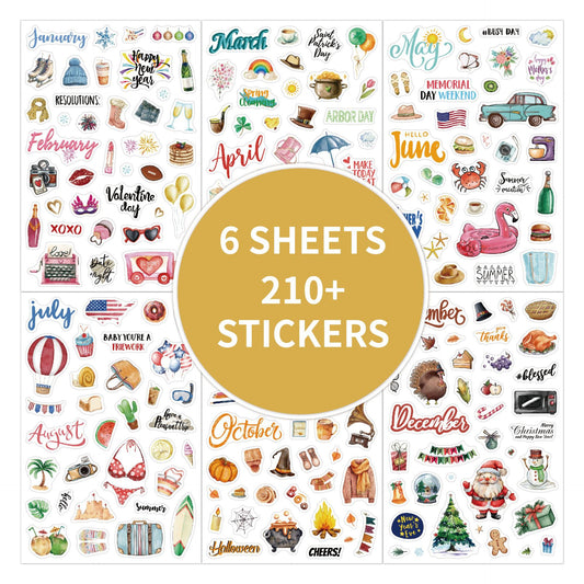 6 sheets 12month planner sticker pack (S25112404)