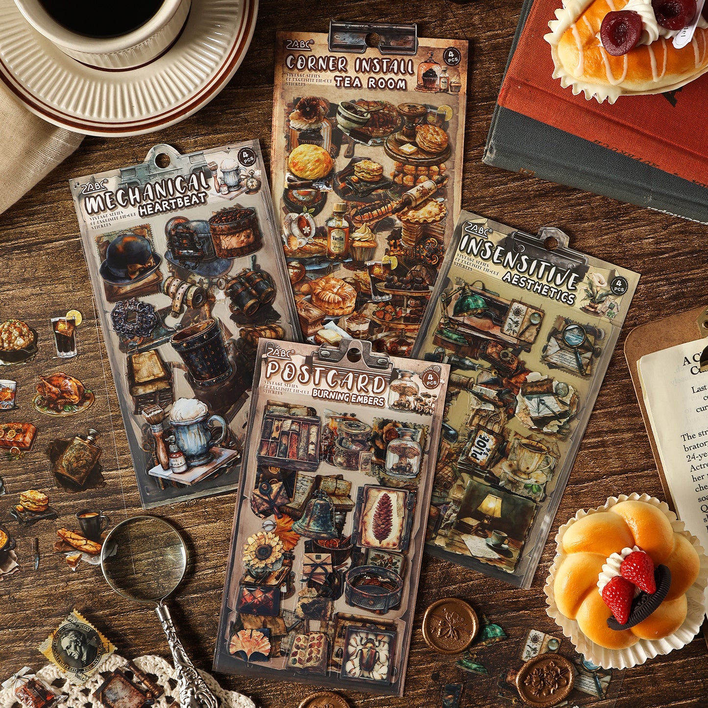 4-pack vintage-klistermärken (S25111804)