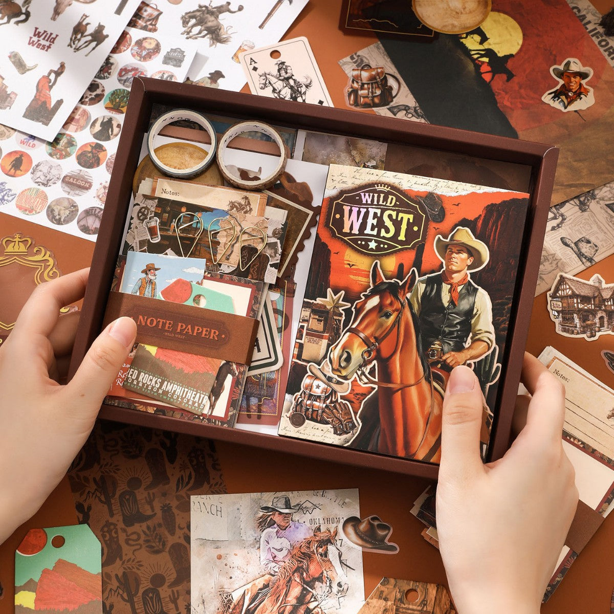 157pcs WILD WEST cowboy journaling box set(S25103101)