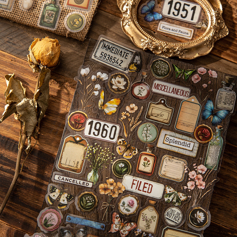 50 Stück Vintage-Aufkleberpackung (S25090406)