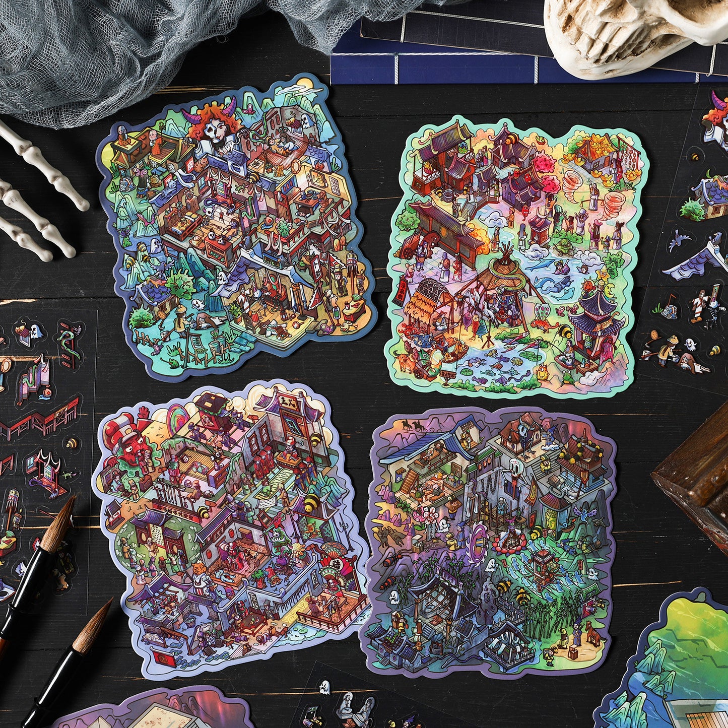 3pcs traditonal gothic sticker pack(S25121510)