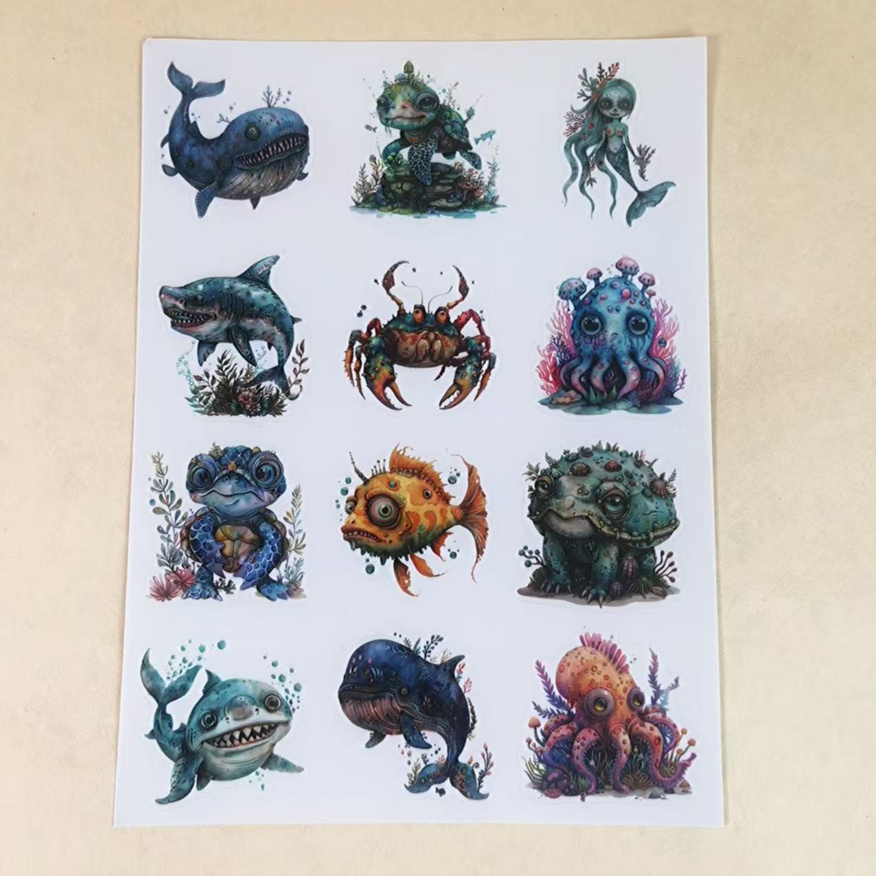 1 sheet sea animal A5 PET-pre cut sticker (S25101502)