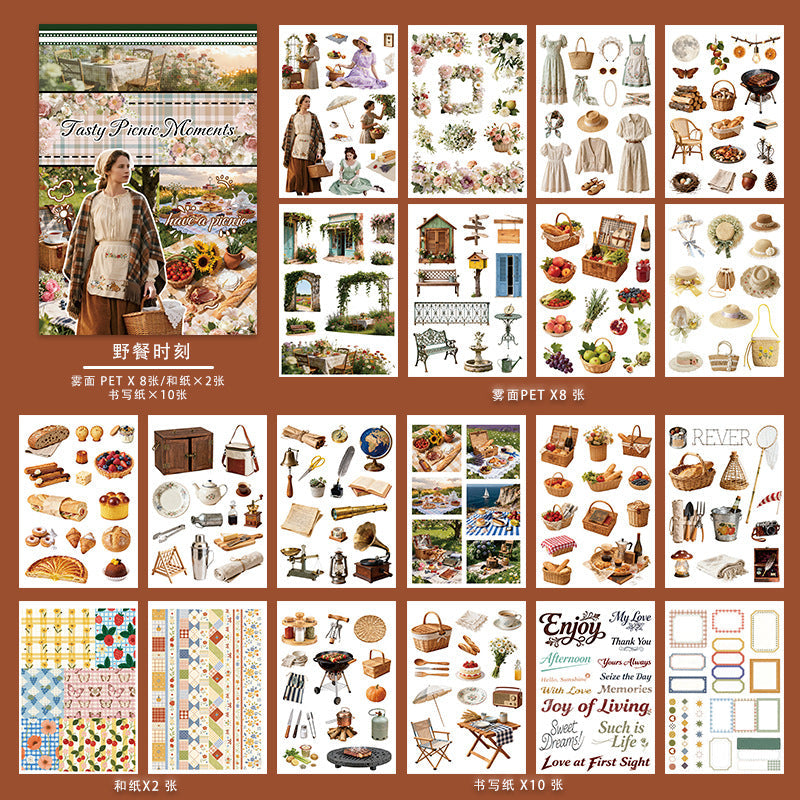 A5 size tasty picnic pre-cut sticker book (TZB26020302)