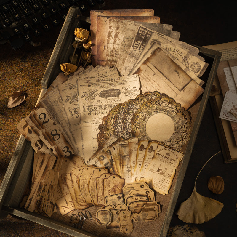 90pcs retro sticker+paper pack (P25092409)