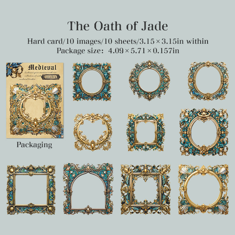 10-pack med medeltida ramkort och klistermärken (S25100902)