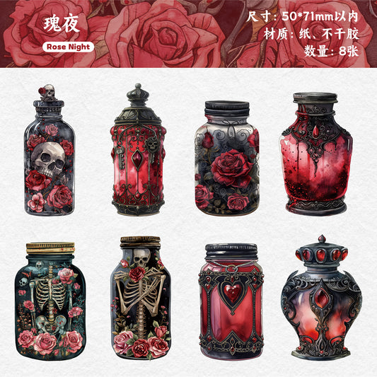 8pcs gothic bottles sticker pack (S25112402)