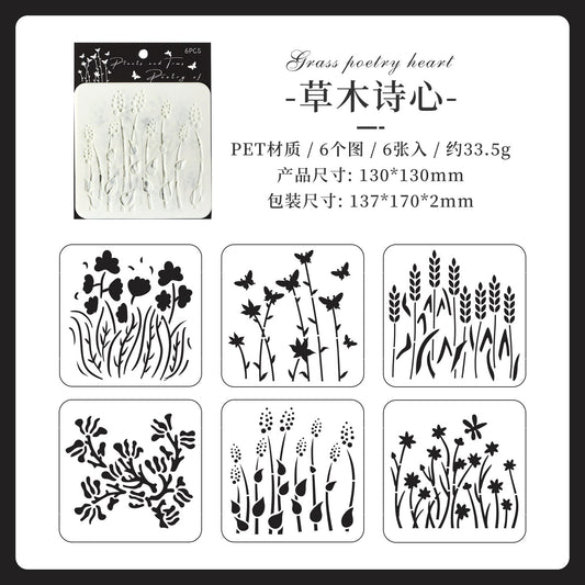 6pcs plants stencil (C25092402)