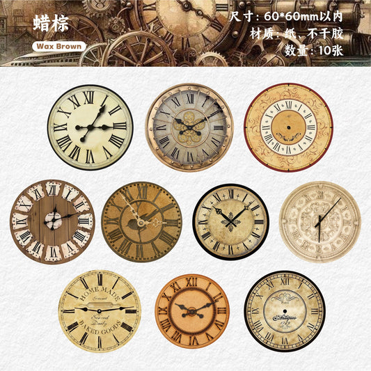 10pcs retro clock sticky-card pack (S25121102)