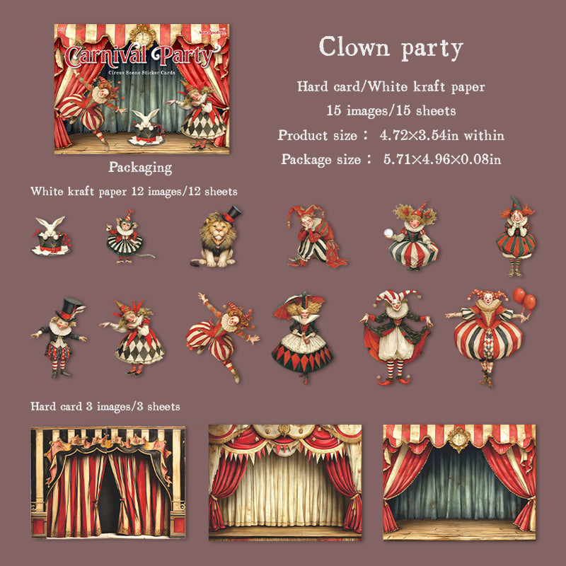 15pcs carnival party sticker pack (S25120902)