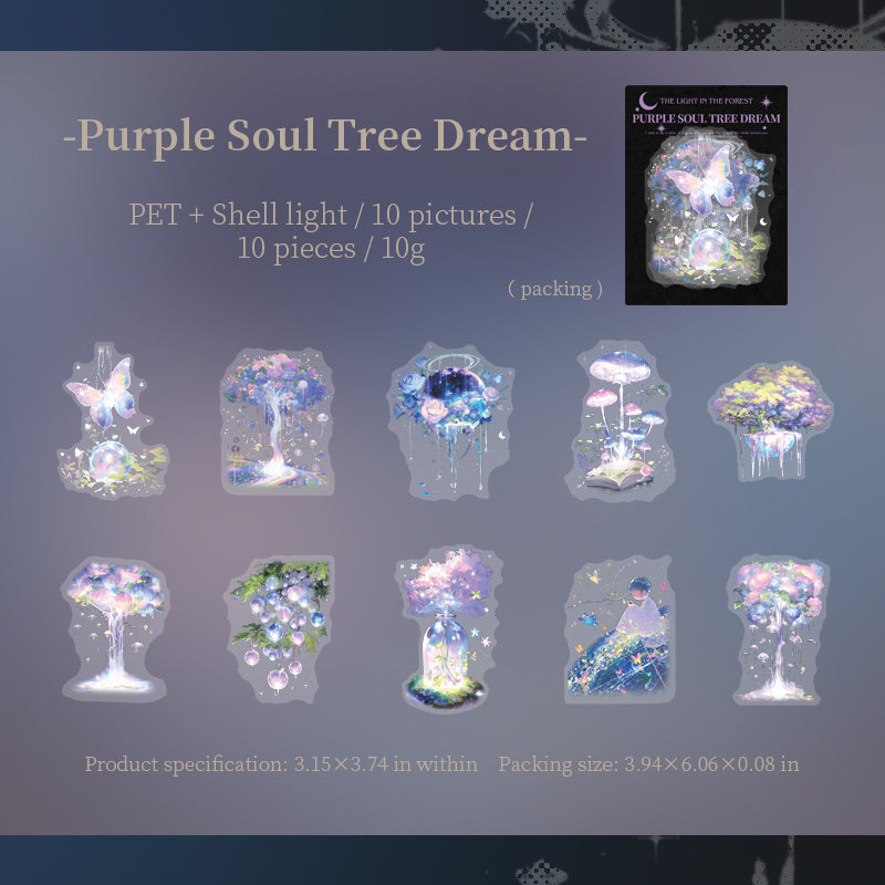 10-pack med klistermärken i mystisk skog (S25091502)