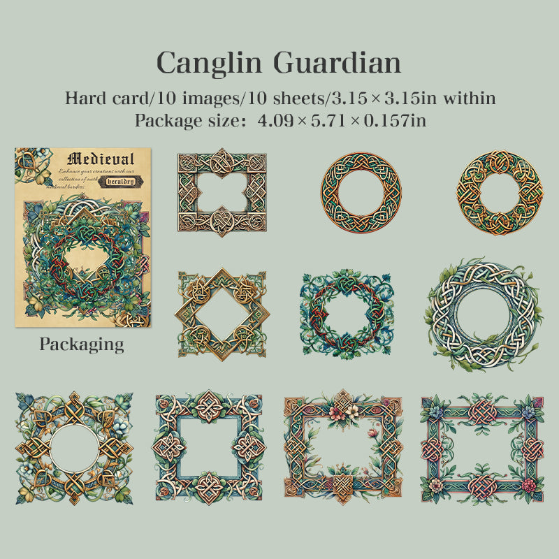 10-pack med medeltida ramkort och klistermärken (S25100902)