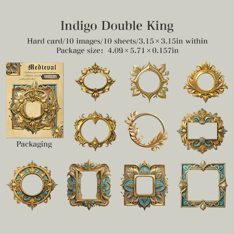 10-pack med medeltida ramkort och klistermärken (S25100902)