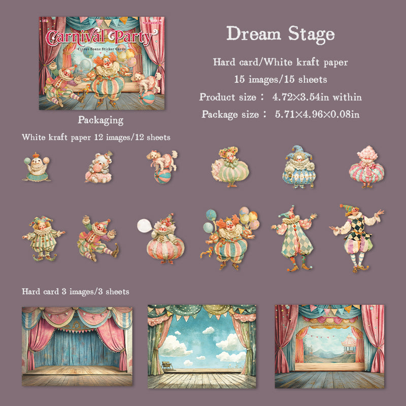 15pcs carnival party sticker pack (S25120902)