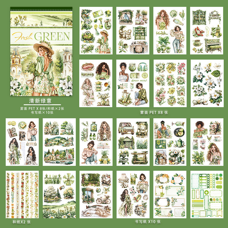 A5-großes Stickerbuch mit vorgestanzten Blumenmotiven (TZB25101602)