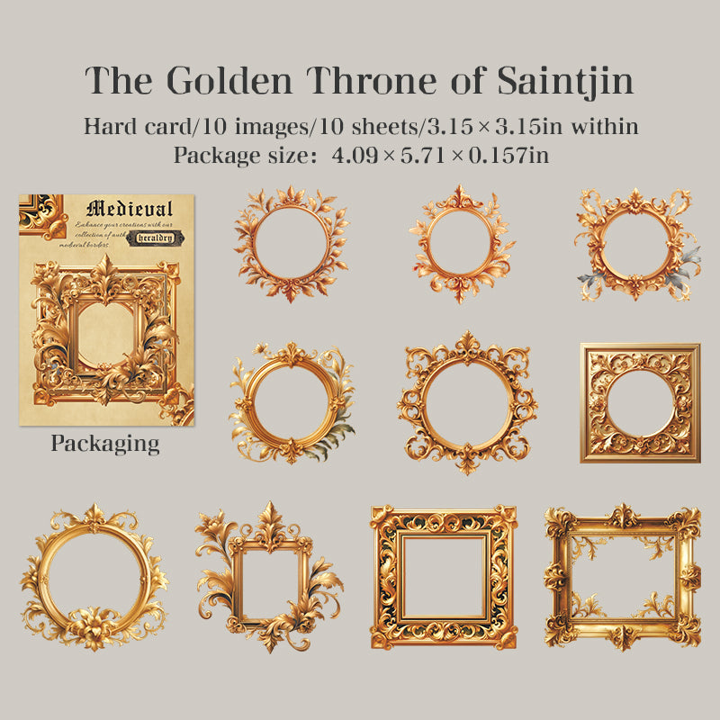 10-pack med medeltida ramkort och klistermärken (S25100902)