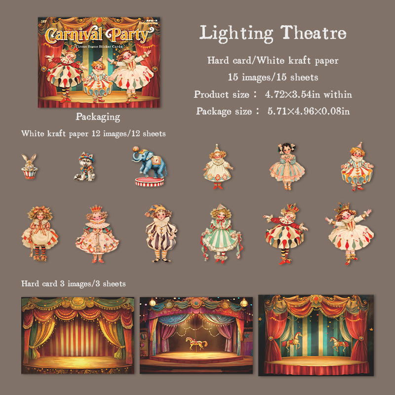 15pcs carnival party sticker pack (S25120902)