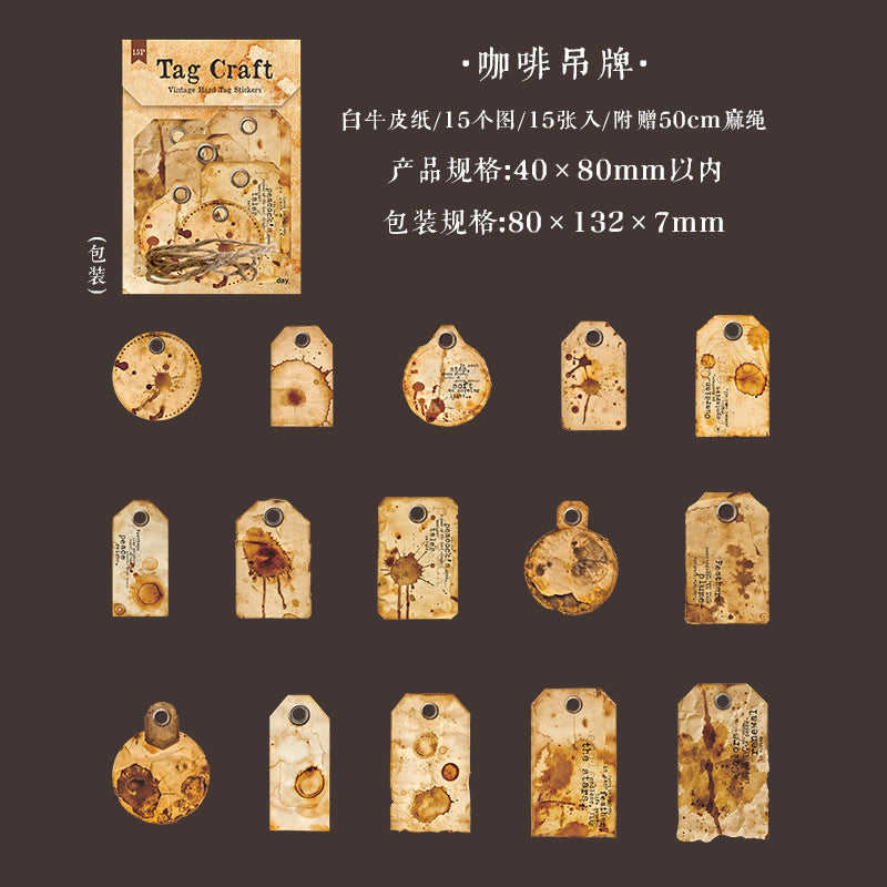 15pcs tag craft sticker pack (S25120302)