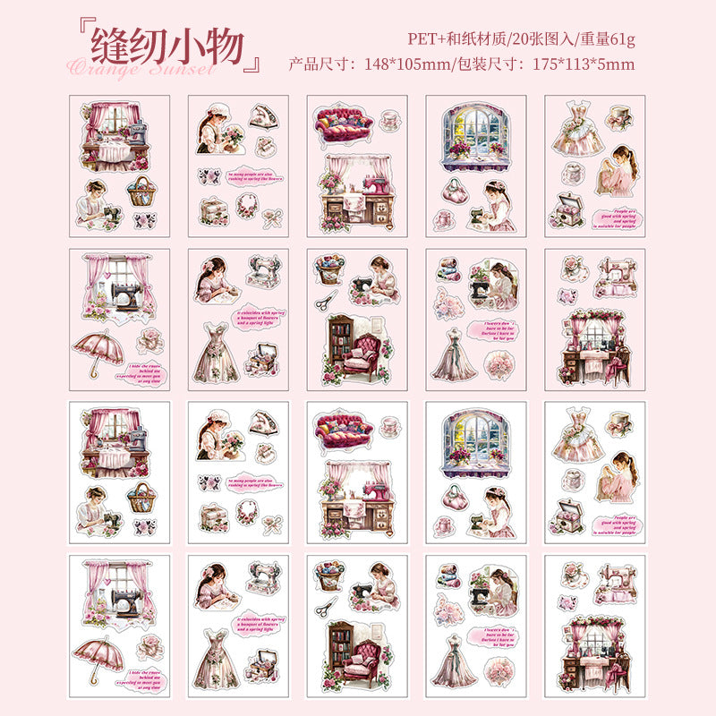 20sheets reading PET+washi sticker book (MLTZB25062301)