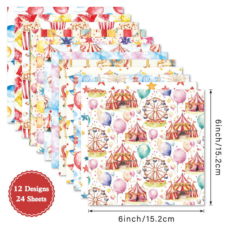 24pcs circus 6inch paper pack(TZB25121509)