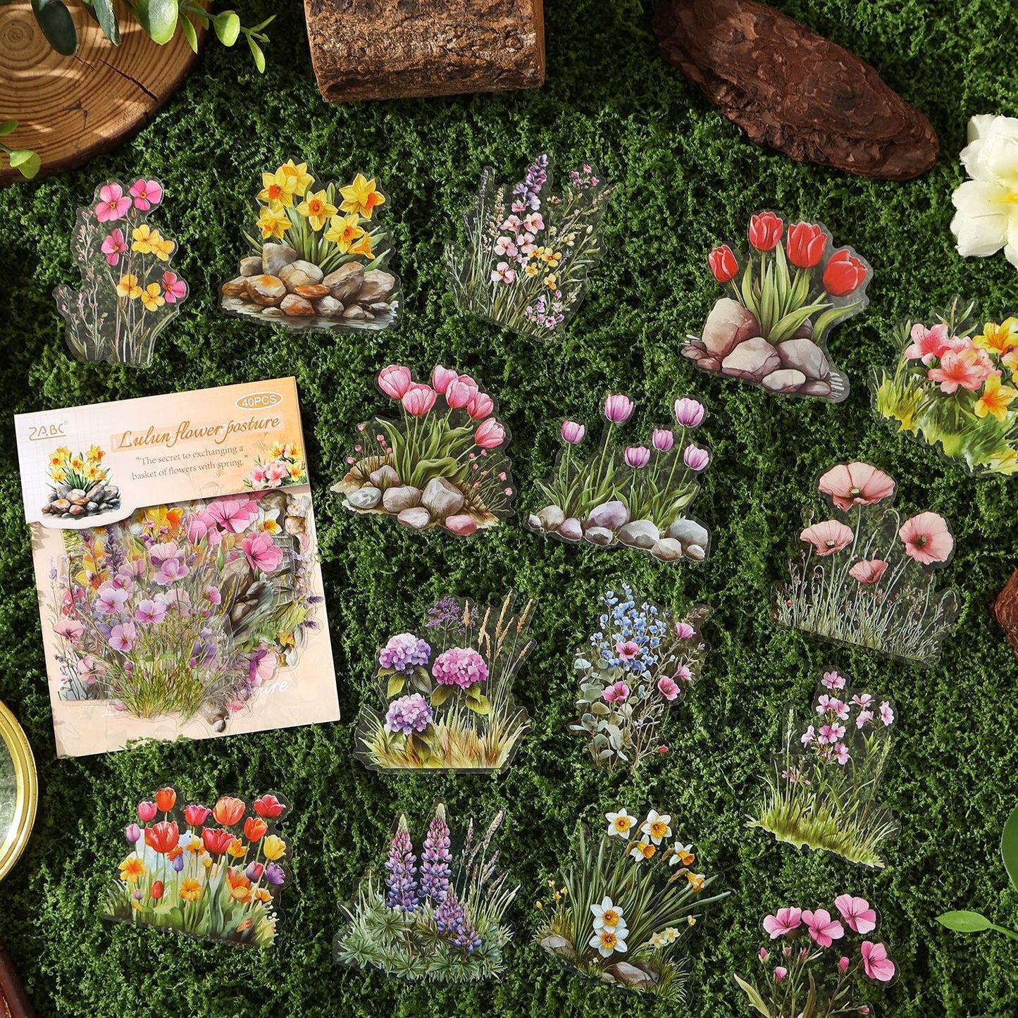 40pcs grass PET-sticker pack (S25091705)