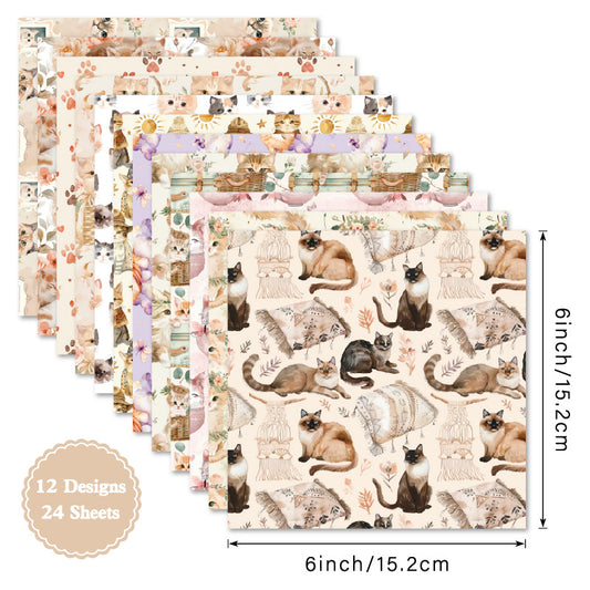 24pcs 6inch cat paper pack(TZB25121508)