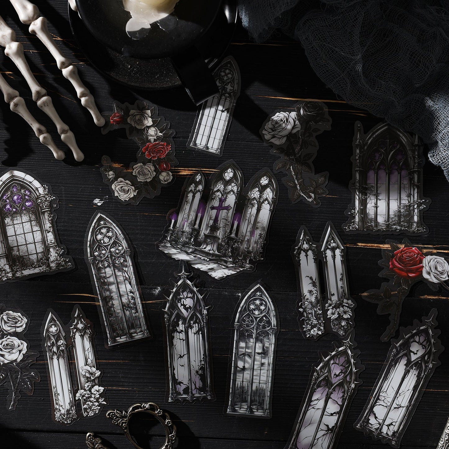 15pcs gothic PET-sticker pack (S25092401)