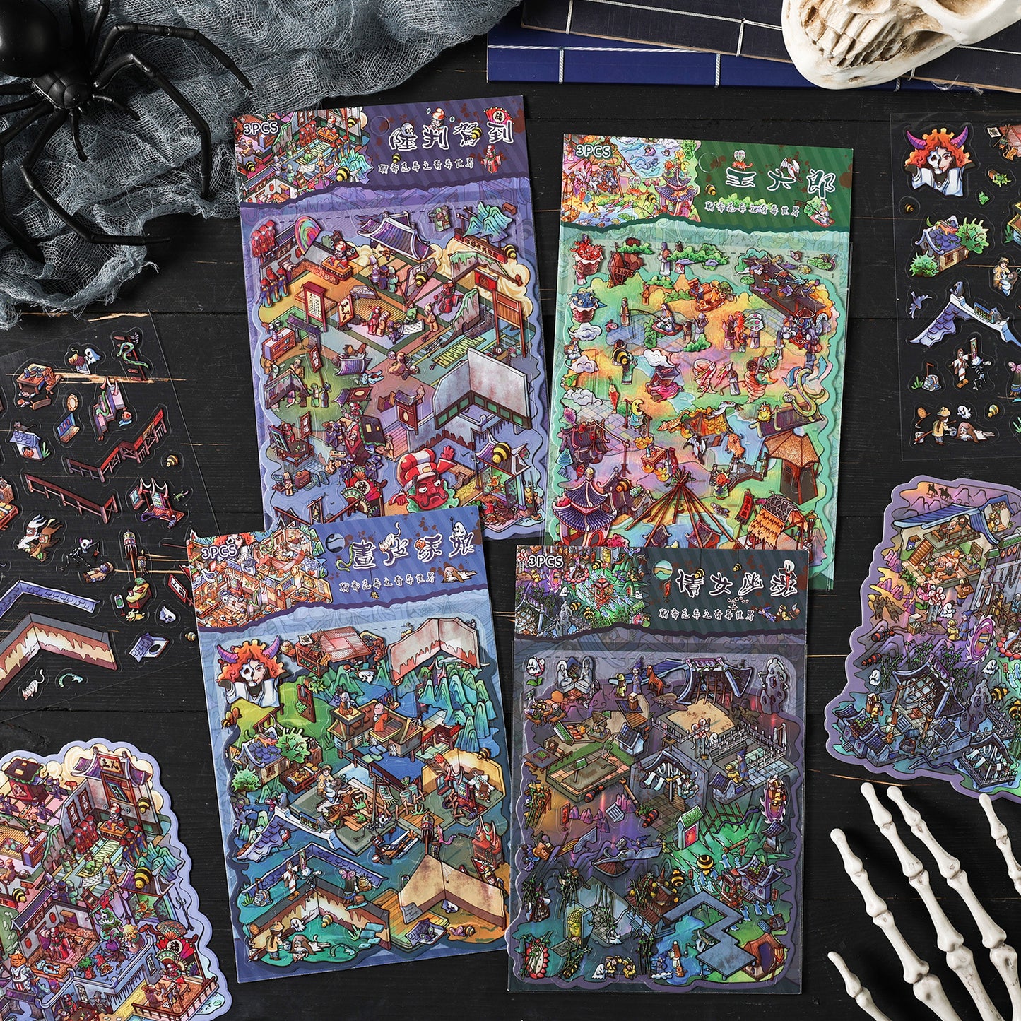 3pcs traditonal gothic sticker pack(S25121510)