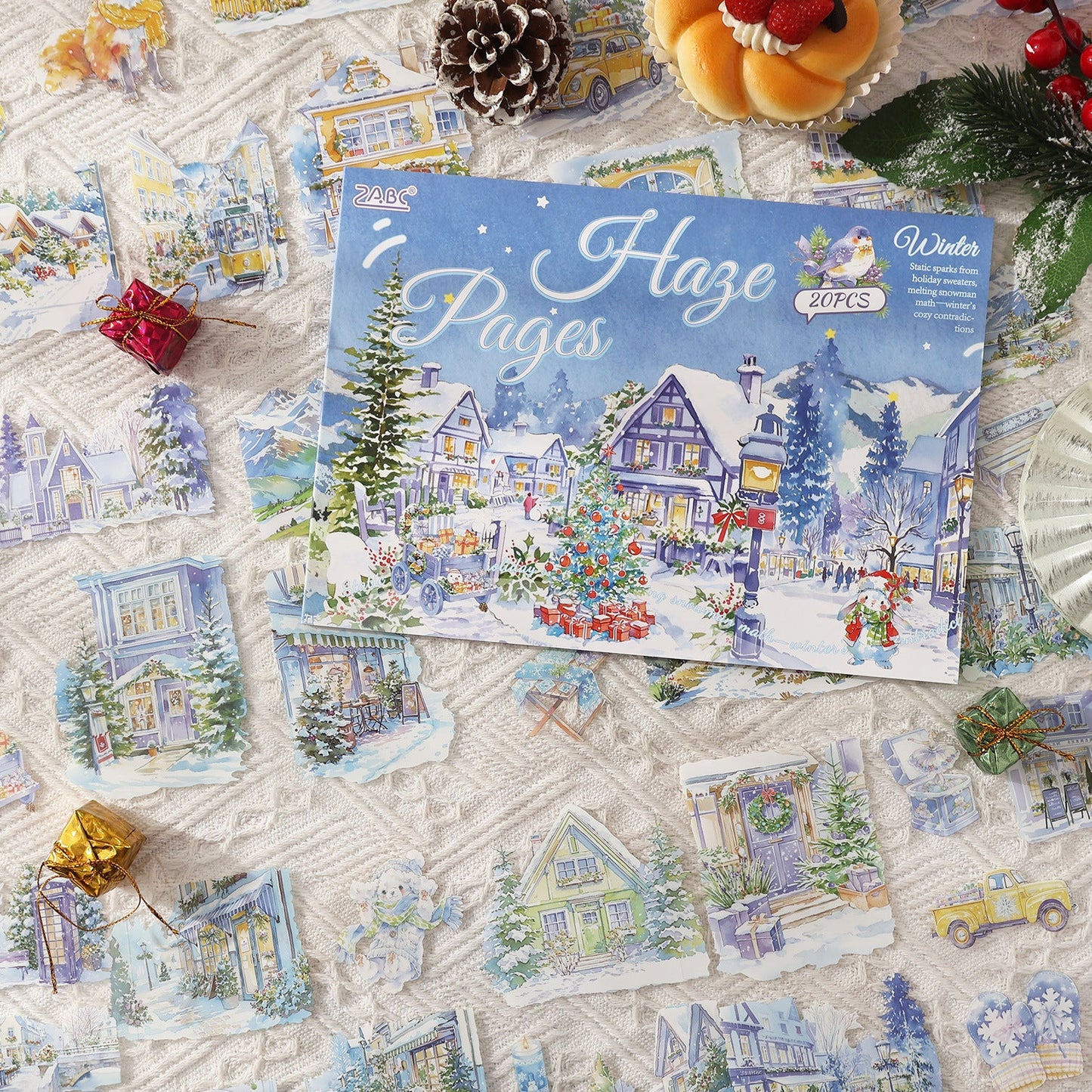 20-arks klistermärkesbok med säsongslandskap (TZB25101603)