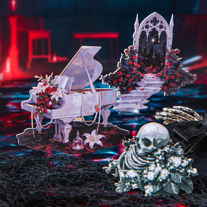 30 Stück Gothic-Aufkleber + Papierpackung (P25100906)