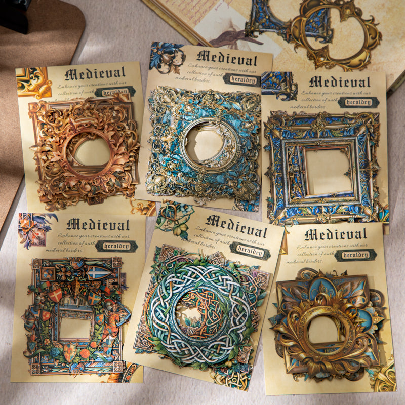 10-pack med medeltida ramkort och klistermärken (S25100902)
