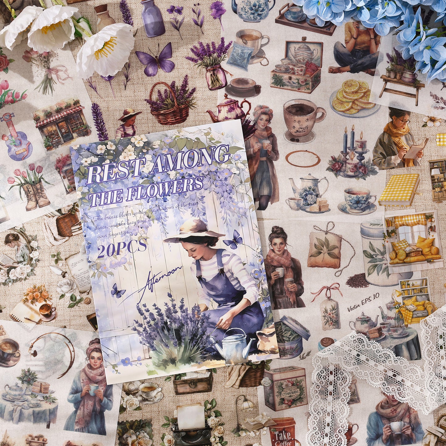 20 ark PET+WASHI klistermärkesbok (MLTZB25062308)