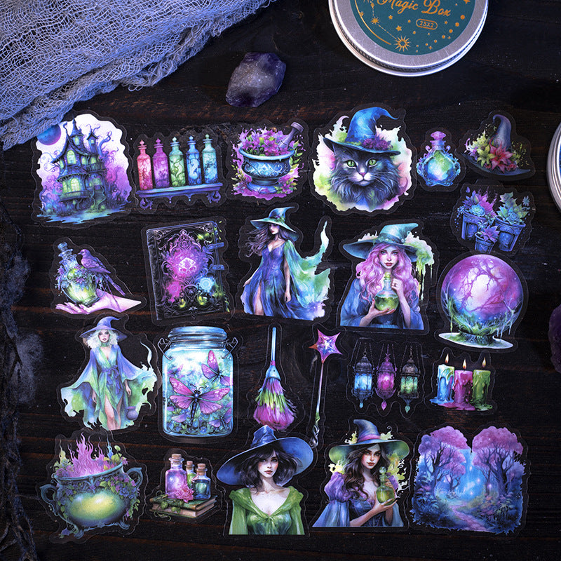 50pcs witch magic sticker tin box（MLS25041005）