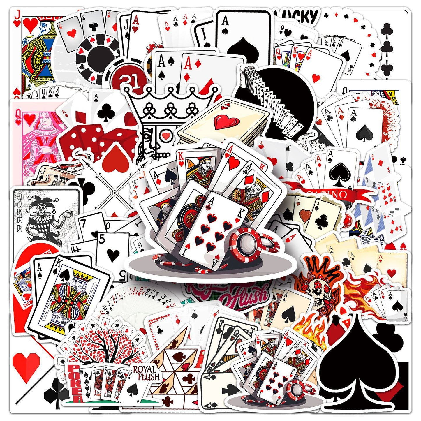 50pcs poker sticker pack(S25121503)
