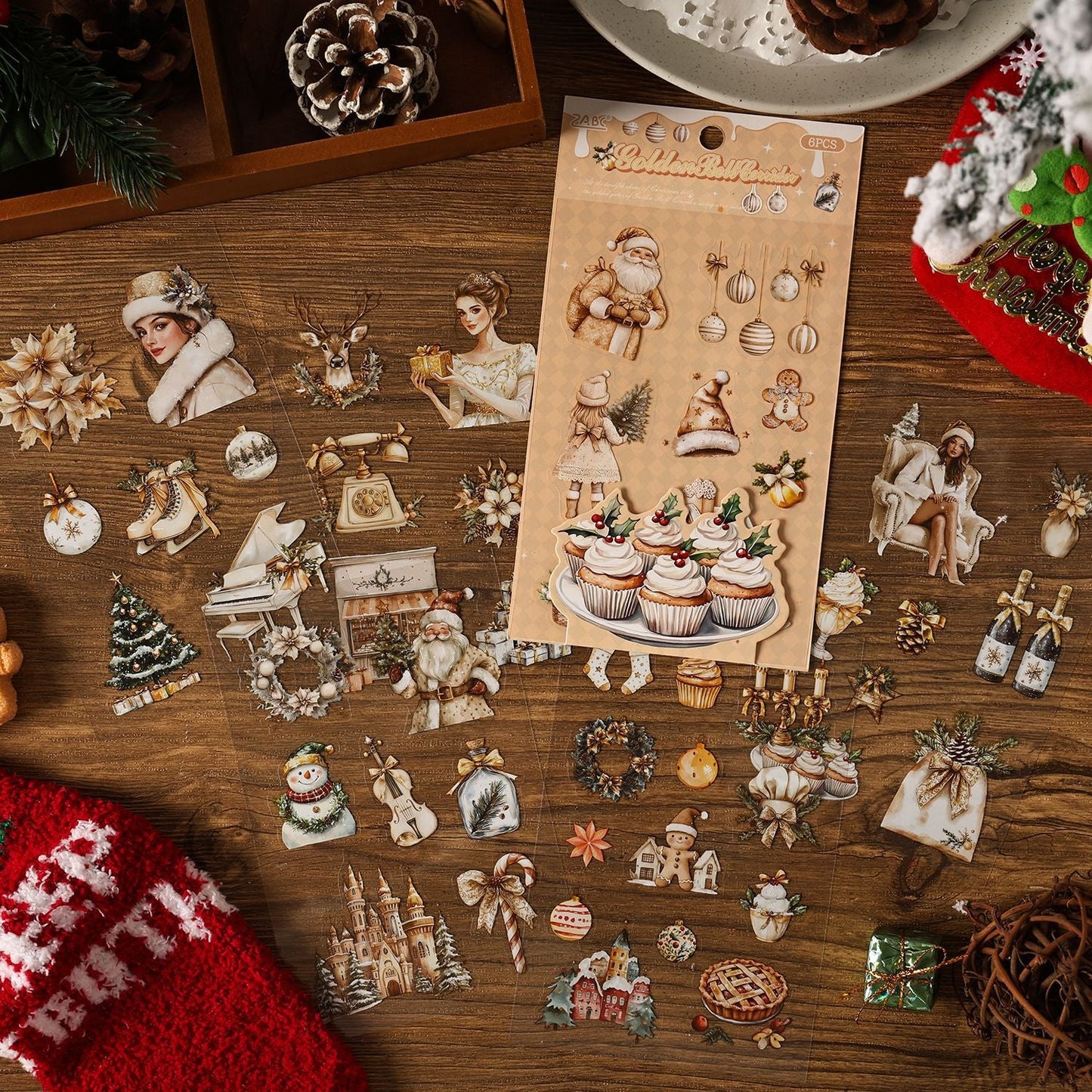 6sheets Christmas PET-sticker pack (S25092406)