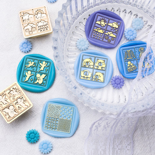 1pc 2.5cm 4section  squre wax seal stamp (MLZ25042306)