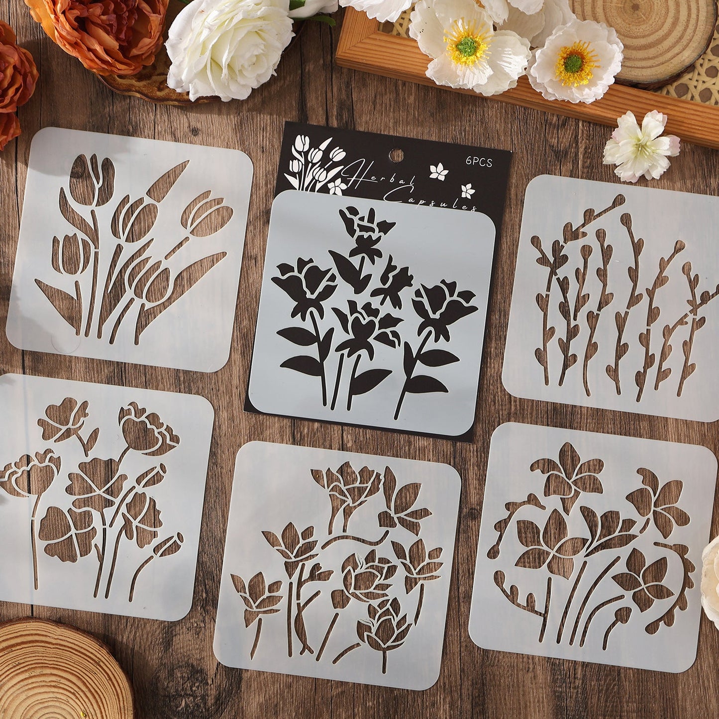 6pcs plants stencil (C25092402)