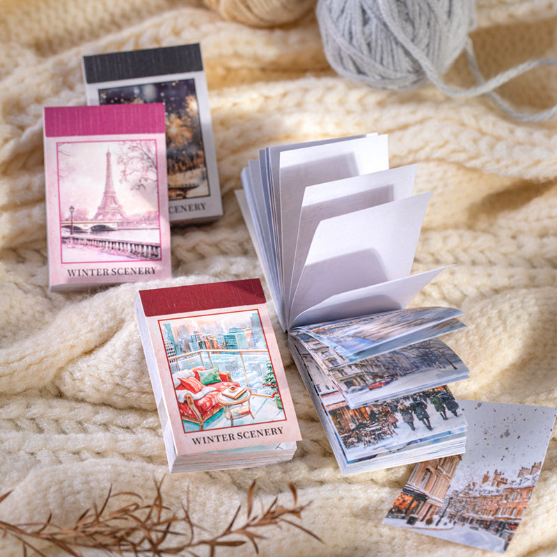 50 st mini-klistermärkesbok med vinterland (S25110614)