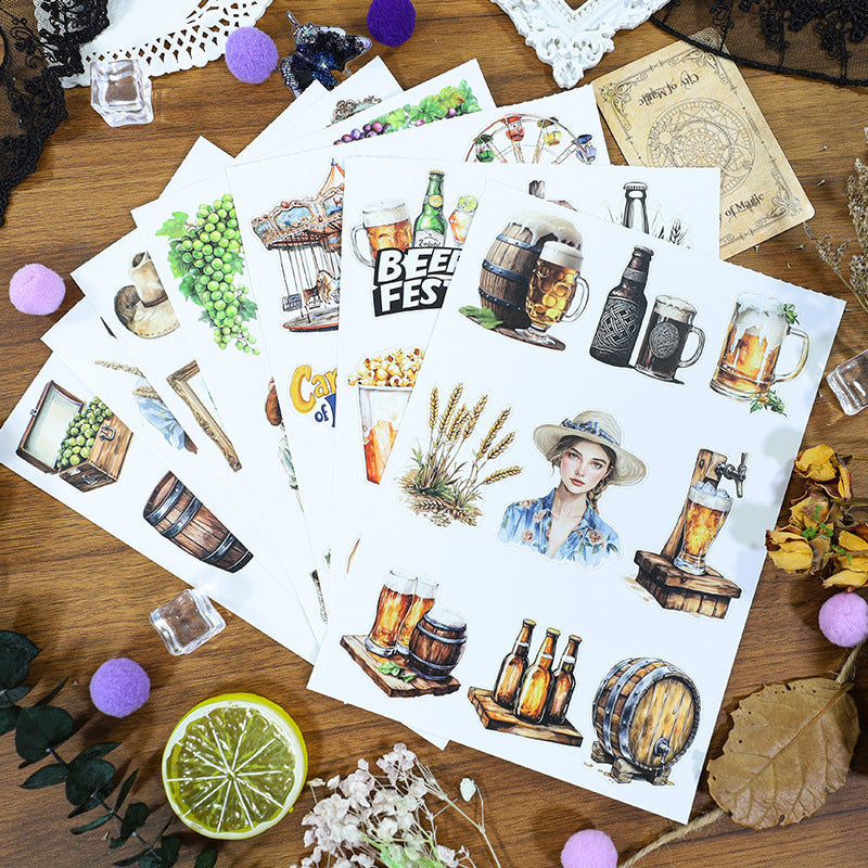 A5-großes Stickerbuch mit vorgestanzten Blumenmotiven (TZB25101602)