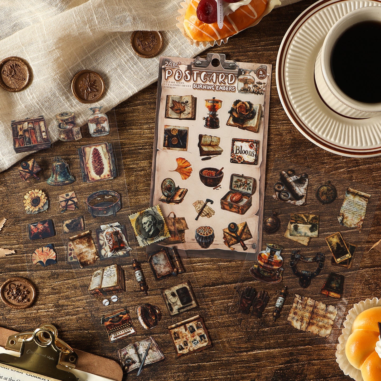 4-pack vintage-klistermärken (S25111804)