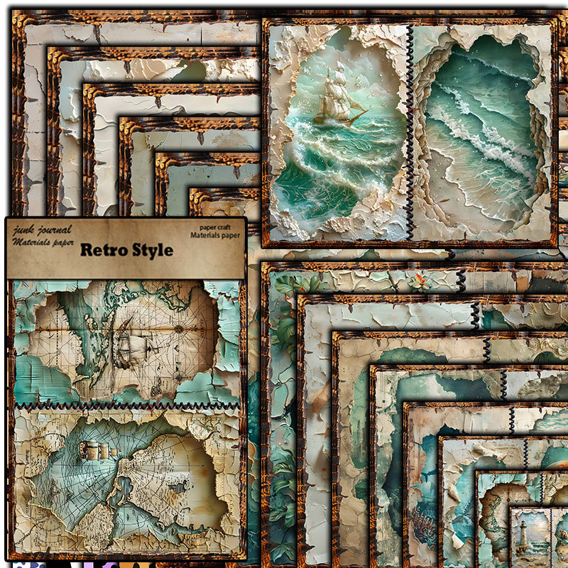 15 Stück blaues Meerespapier im A5-Format (P25101506)