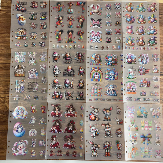 3D embossed Easter sticker bundle