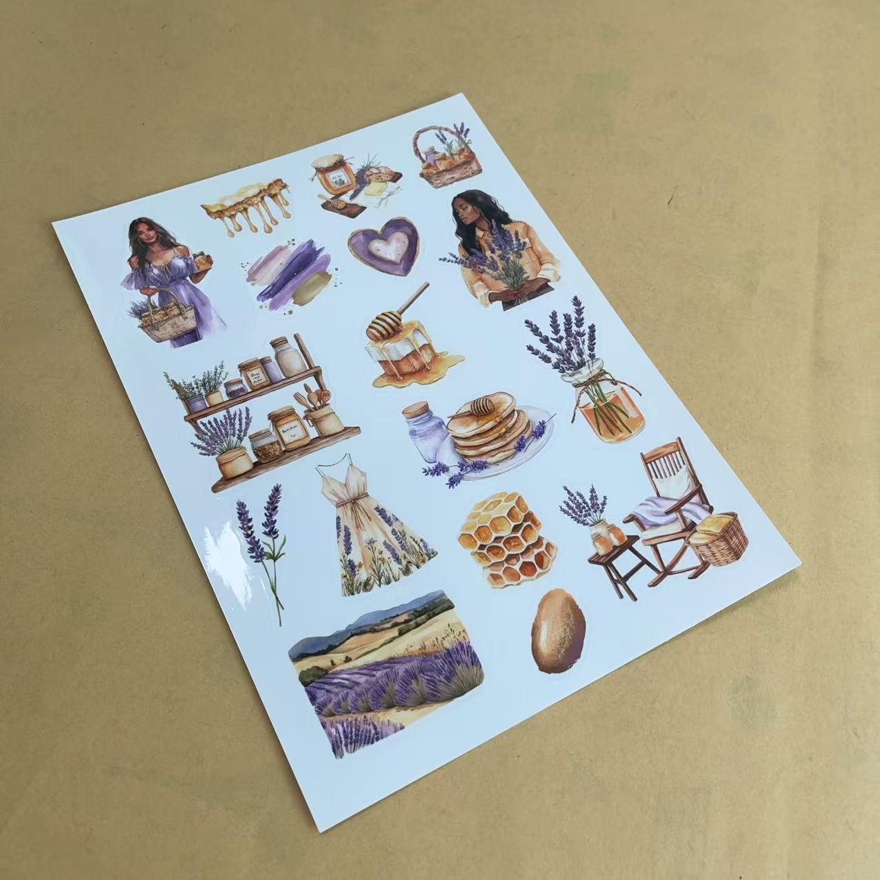 1pc A5 size honey pre-cut sticker sheet (S25112405)